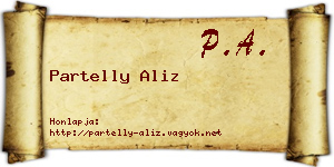 Partelly Aliz névjegykártya